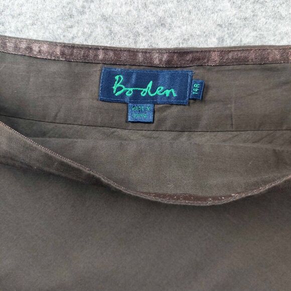 Boden Floral Cotton Skirt 14 Brown 100% Cotton Lined Festival Hippie Artwear - Picture 3 of 9